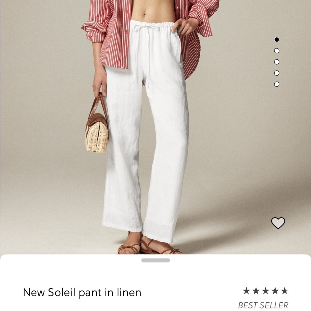 J. Crew White Linen Wide Leg Pants NWT